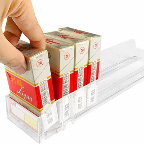 Supermarket liquor cabinet - cigarette pusher